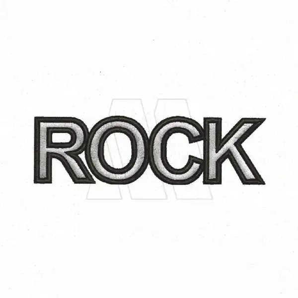 APLIQUE BORDADO TERMOAD ROCK PALABRA PLATEADA X 2UN