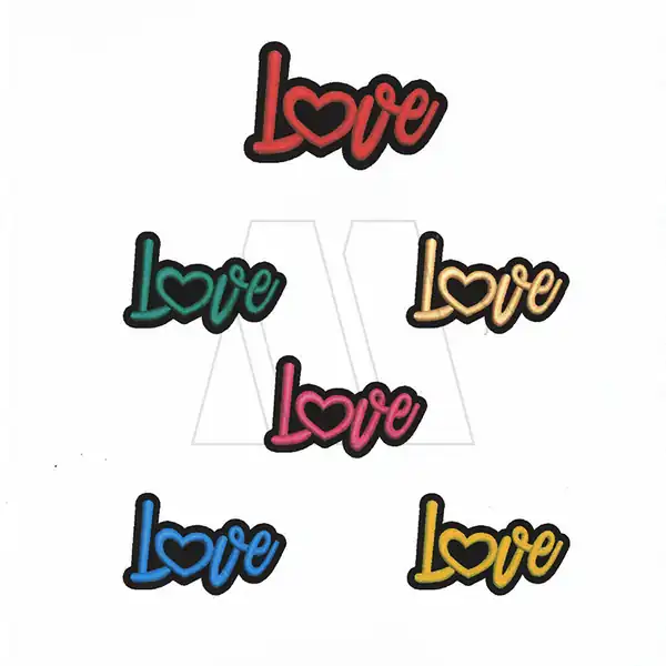 APLIQUE BORDADO TERMOAD PALABRA LOVE X 6UN