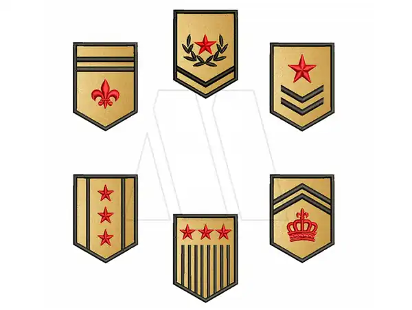 APLIQUE  BORDADO TERMOAD MILITAR DORADO X 6UN