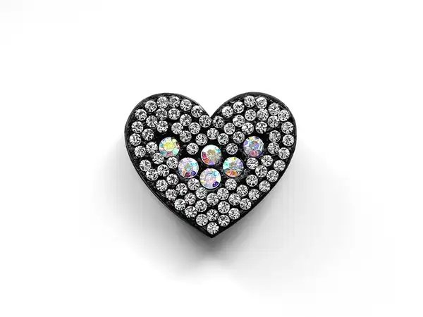 APLIQUES STRASS CORAZON 3CM X 12UN