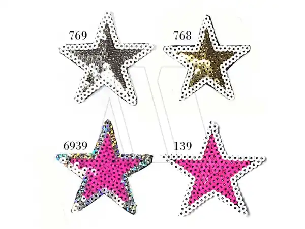 APLIQUE TERMOAD CON LENTEJUELAS ESTRELLA X 6UN
