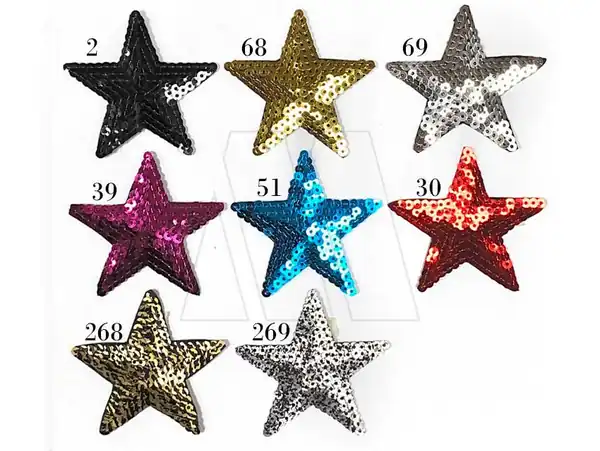 APLIQUE TERMOAD CON LENTEJUELAS ESTRELLA X 6UN