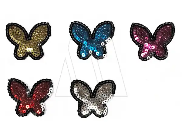 APLIQUE TERMOAD CON LENTEJUELAS MARIPOSA X 6UN