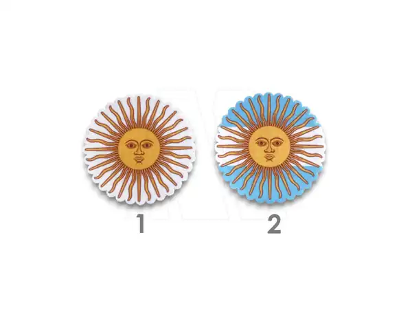 APLIQUE ESTAMPADO TERMOAD SOL BANDERA ARGENTINA CHICO 5CM X 6UN