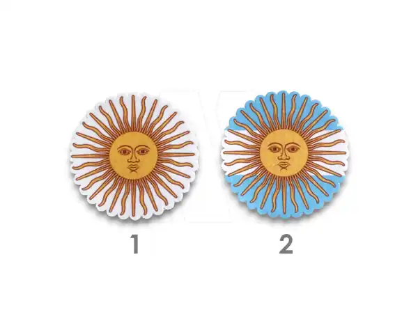  APLIQUE ESTAMPADO TERMOAD SOL BANDERA ARGENTINA GRANDE 7CM X 6UN 