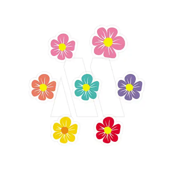 APLIQUE ESTAMPADO TERMOAD FLOR C/LINEAS CHICO X 12UN