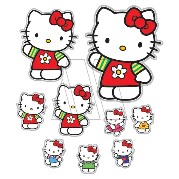 APLIQUE ESTAMPADO KITTY X 6 UN
