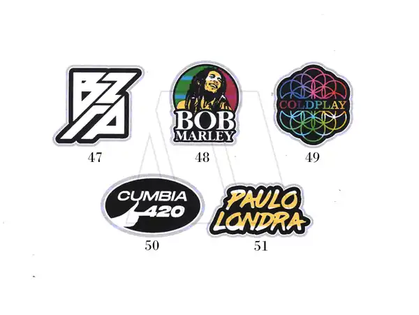 APLIQUE ESTAMPADO MUSICA MOTIVOS VARIOS X 6UN