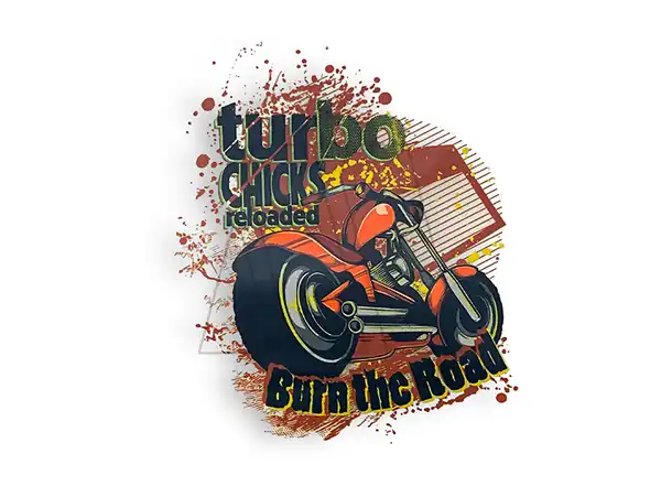 ESTAMPA DTF TERMOAD TURBO CHICKS 9,5CM X 10CM X 4UN