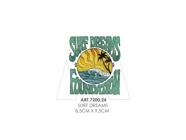ESTAMPA DTF TERMOAD SURF DREAMS 8,5CM X 9,5CM X 4UN
