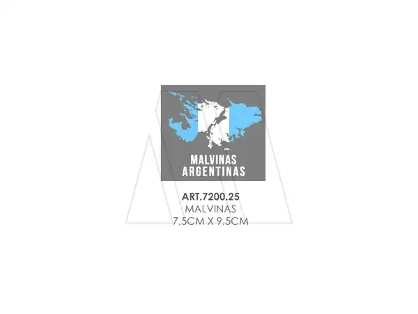 ESTAMPA DTF TERMOAD MALVINAS 7,5CM X 9,5CM X 4UN
