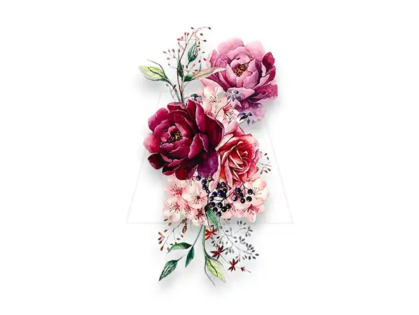 ESTAMPA DTF TERMOAD ROSAS 10,5CM X 19,5CM X 2UN