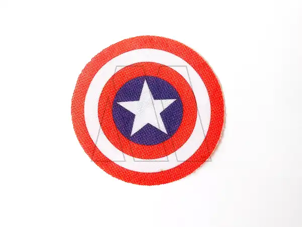 APLIQUE ESTAMPADO TERMOAD ESCUDO CAPITAN AMERICA X 6UN 