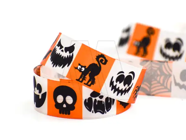 CINTA CREEPY HALLOWEEN CORDON DE ORO 25MM X 10MTS