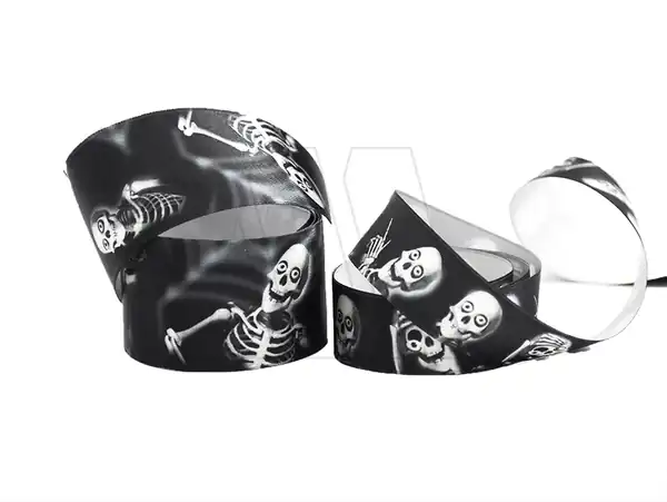 CINTA SKELETONS HALLOWEEN CORDON DE ORO 25MM X 10MTS