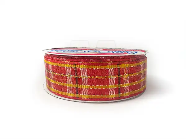 CINTA ROJA CON LUREX NAVIDEÑA Nº5 23MM X 10MTS