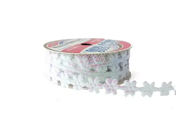 CINTA FANTASIA FLORES IRISADA  1CM X 10MT