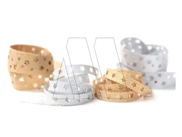 CINTA TROQUELADA ESTRELLA DELUXE CORDON DE ORO 10MM X 10MTS