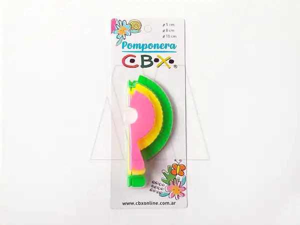 SET 3 POMPONERAS MEDIDAS 5-8-10CM CBX