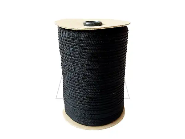 CORDON POLIESTER CHATO TRENZADO N°3 NEGRO EN ROLLO 10MM X 100MTS