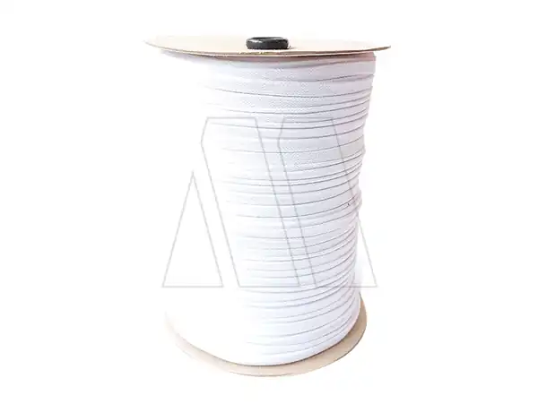 CORDON ALGODON CHATO TRENZADO Nº3 BLANCO EN ROLLO 10MM X 200MTS