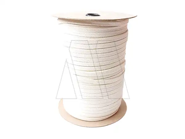 CORDON ALGODON CHATO TRENZADO Nº3 CRUDO EN ROLLO 10MM X 200MTS