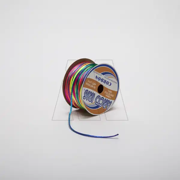 CORDON DE SEDA MULTICOLOR ARCO IRIS X 30MTS