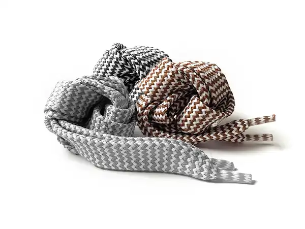 CORDON  POLIESTER TRENZADO ZIGZAG 15MM X 100CM X 5 PARES 