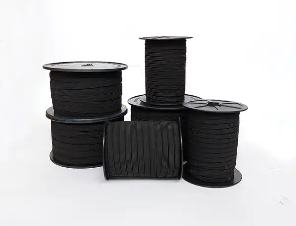ELASTICO POLIESTER NEGRO 7MM X 50MTS