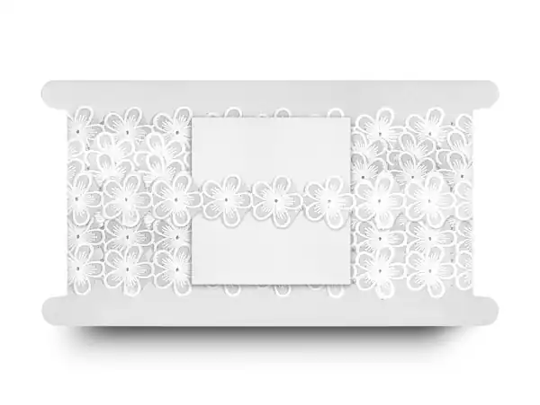 GALON ORGANZA BORDADO FLORES 3,8CM X 15YDS 