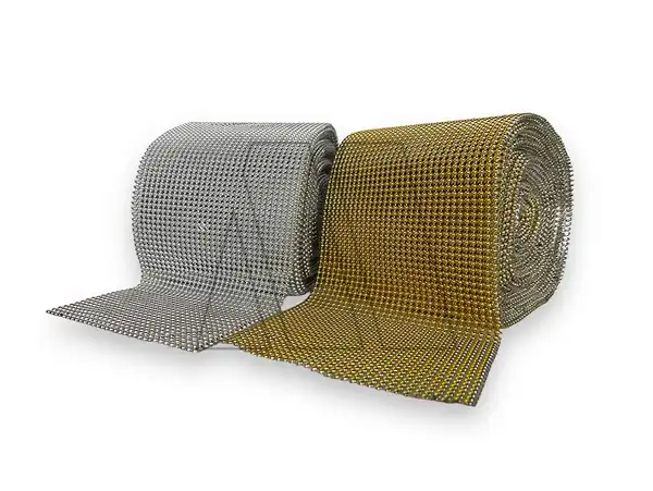 GALON FALSO STRASS MEDIA PERLA 11CM X 10YDS