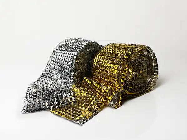 GALON PIRAMIDE SIMIL METALICO 10CM X 10YDS 