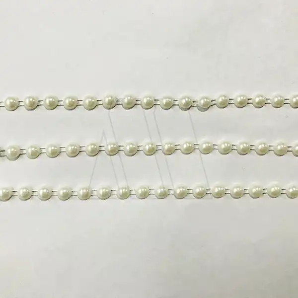 GALON MEDIA PERLA BLANCO 8MM X 25YDS