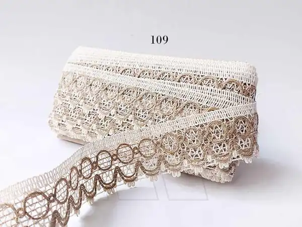 PUNTILLA RUSTICA CRUDO Y YUTE 45MM X 12MTS