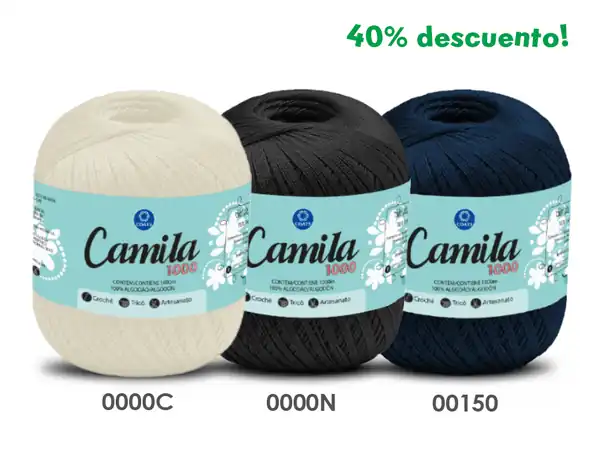 HILO CAMILA NATURAL - MARINO - NEGRO 6 OV X 1000MTS 150GRS