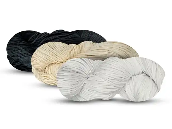 HILO 6 CABOS ALGODON MIA HILADOS COTTON SENSE BLANCO/NEGRO/CRUDO 3 MADEJAS X 150GRS APROX