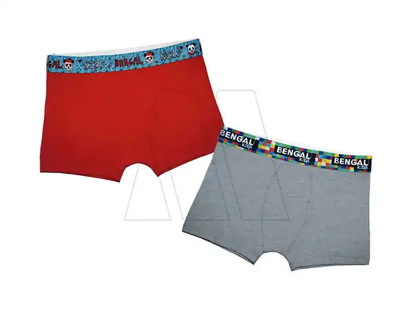 BOXER NIÑO LISO CHERRY ALG Y LYCRA T 2,4,6
