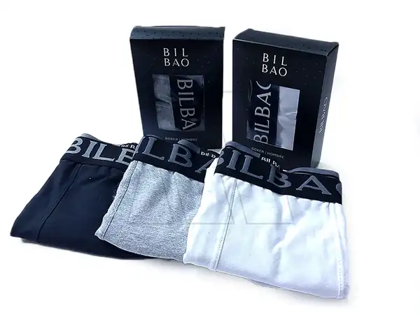 BOXER CORTO ALG. LYCRA LISO C/ELASTICO PERSONALIZADO BILBAO TALLE S-M-L-XL