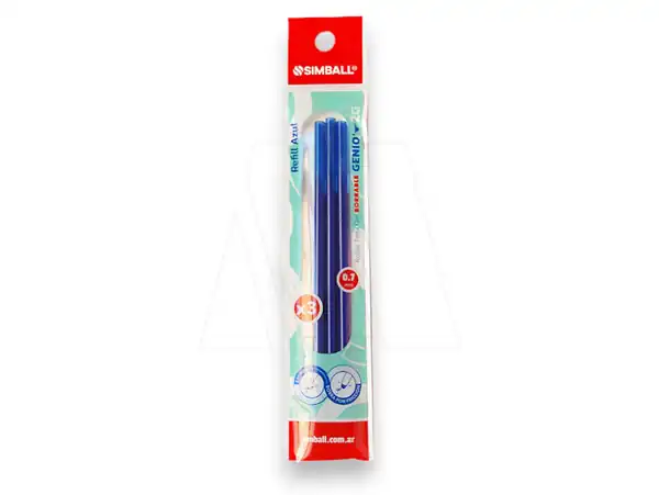 REPUESTO BIROME ROLLER SIMBALL GENIO AZUL BORRABLE X 3UN