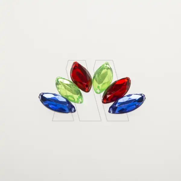 GEMA ACRILICA OVAL FACETADA FRENTE PLANO X 25UN