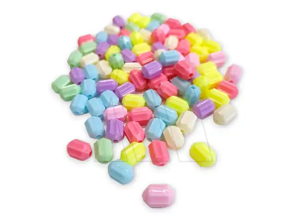 CUENTAS DE PLASTICO CILINDROS 11MM X 7MM X 125GRS