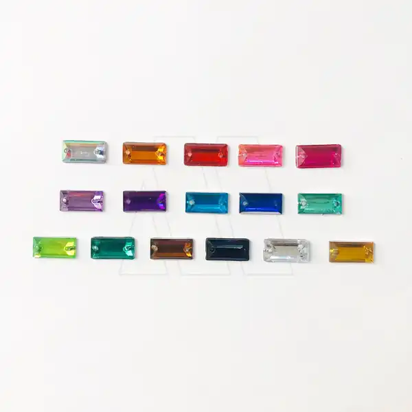 GEMA ACRILICA FACETADA RECTANGULAR 5MM X 10MM X 100UN