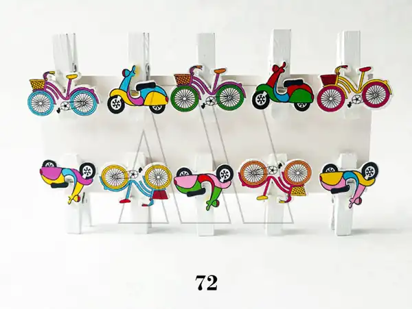BROCHE DE MADERA CBX C/APLIQUE BICICLETA 35MM X 10 UN