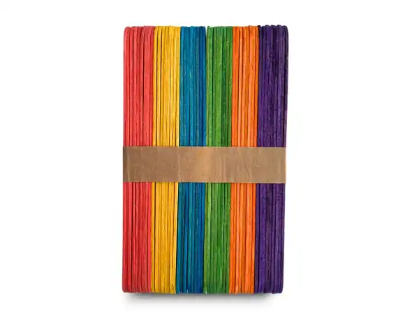 PALITO DE HELADO DE MADERA GRANDE DE COLORES X 50UN