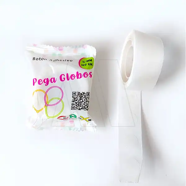 BOTON SILICONA DOBLE FAZ (PEGA GLOBOS) CBX 1 UNIDAD CON 100 BOTONES