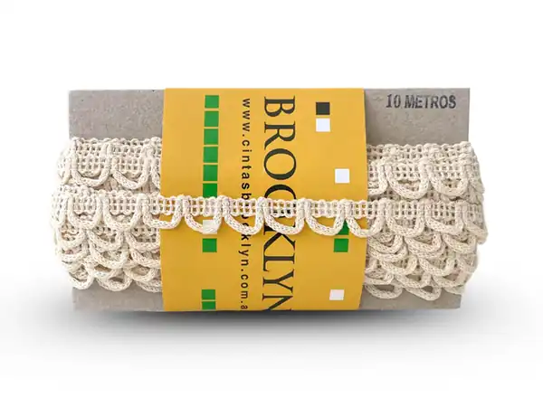 PUNTILLA ALGODON BROOKLYN OJAL CRUDO X 10MTS 