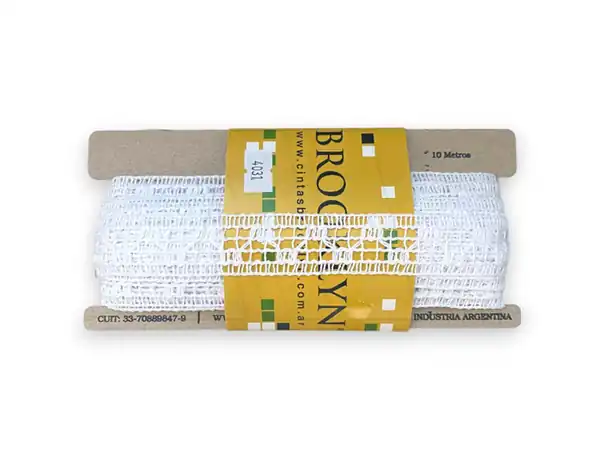ENTREDOS ALGODON BROOKLYN BLANCO 25MM X 10MTS