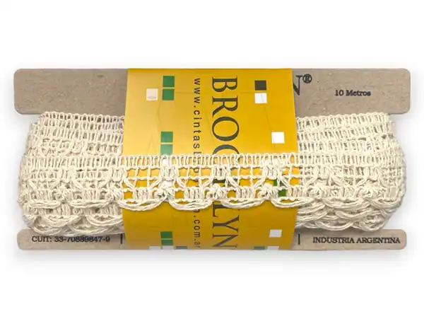 PUNTILLA ALGODON BROOKLYN NATURAL 25MM X 10MTS