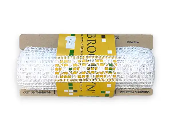 ENTREDOS ALGODON BROOKLYN BLANCO 35MM X 10MTS