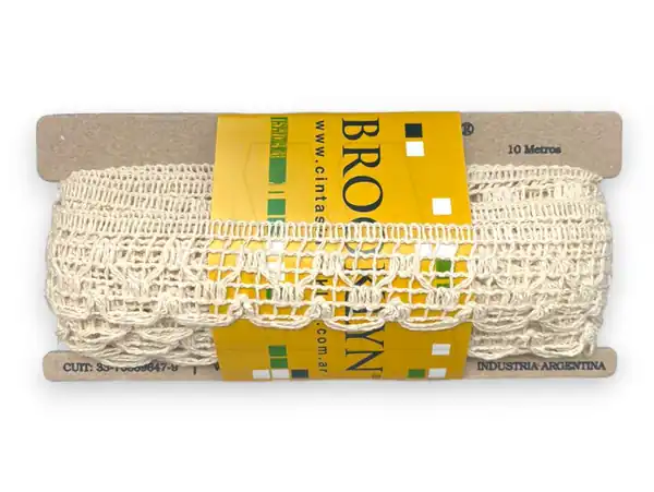 PUNTILLA ALGODON BROOKLYN NATURAL 35MM X 10MTS